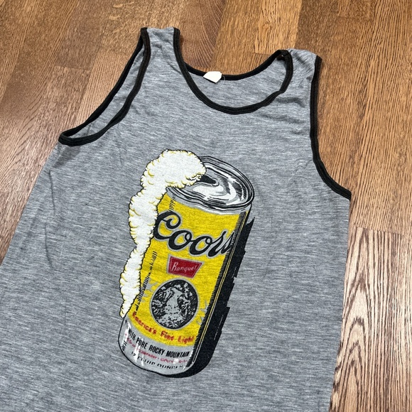 Vintage 70s Coors Banquet Beer Sportswear K Single Stitch Tanktop Mens Large - Picture 3 of 8